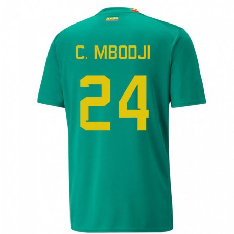 Kandiny Uomo Maglia Senegal Coumba Sylla Mbodji #24 Verde Kit Gara Away 22-24 Maglietta