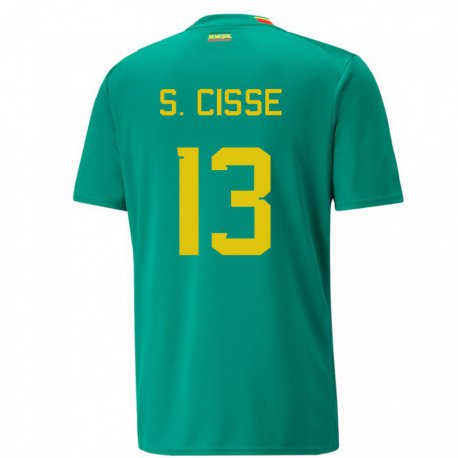 Kandiny Heren Senegalees Souleymane Cisse #13 Groente Uitshirt Uittenue 22-24 T-shirt België