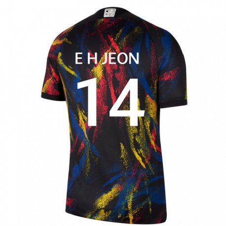 Kandiny Uomo Maglia Corea Del Sud Jeon Eun Ha #14 Multicolore Kit Gara Away 22-24 Maglietta