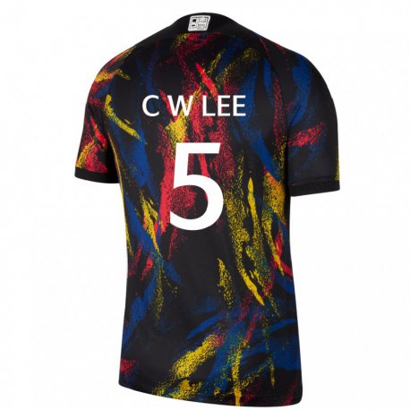 Kandiny Uomo Maglia Corea Del Sud Lee Chan Wook #5 Multicolore Kit Gara Away 22-24 Maglietta