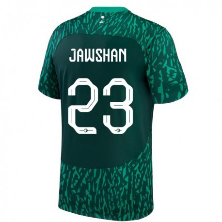 Kandiny Hombre Camiseta Arabia Saudita Yazeed Jawshan #23 Verde Oscuro 2ª Equipación 22-24 La Camisa