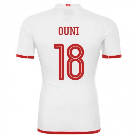 Kandiny Hombre Camiseta Túnez Samia Ouni #18 Blanco 2ª Equipación 22-24 La Camisa México