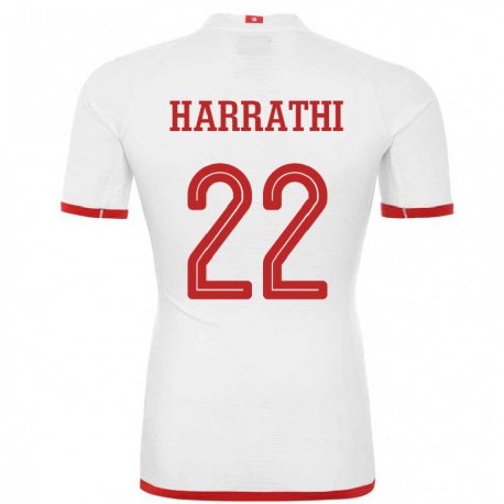 Kandiny Uomo Maglia Tunisia Najla Harrathi #22 Bianco Kit Gara Away 22-24 Maglietta