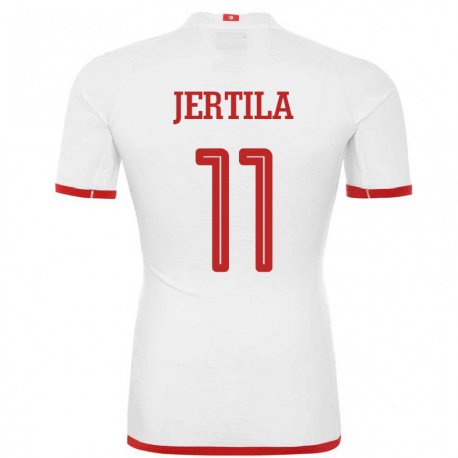 Kandiny Uomo Maglia Tunisia Hedi Jertila #11 Bianco Kit Gara Away 22-24 Maglietta