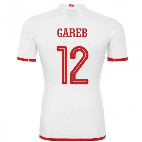 Kandiny Uomo Maglia Tunisia Adem Gareb #12 Bianco Kit Gara Away 22-24 Maglietta