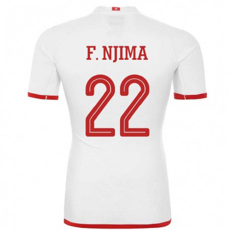 Kandiny Uomo Maglia Tunisia Firas Ben Njima #22 Bianco Kit Gara Away 22-24 Maglietta