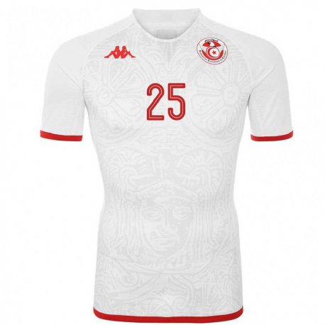 Kandiny Uomo Maglia Tunisia Heni Ben Salah #25 Bianco Kit Gara Away 22-24 Maglietta