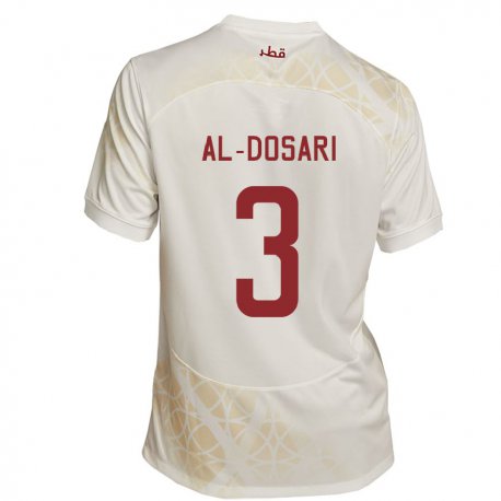 Kandiny Heren Qatarees Dana Al Dosari #3 Goud Beige Uitshirt Uittenue 22-24 T-shirt