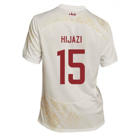 Kandiny Herren Katarische Asalet Hijazi #15 Goldbeige Auswärtstrikot Trikot 22-24 T-shirt Österreich