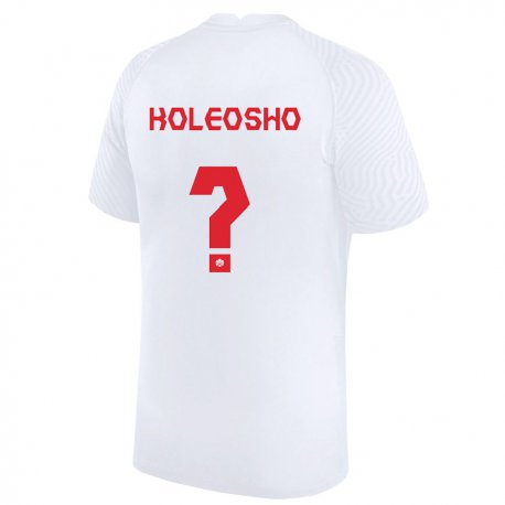 Kandiny Herren Kanadische Luca Koleosho #0 Weiß Auswärtstrikot Trikot 22-24 T-shirt Österreich