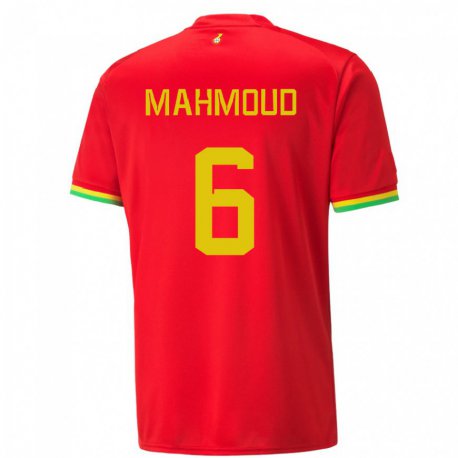 Kandiny Uomo Maglia Ghana Mohaison Mahmoud #6 Rosso Kit Gara Away 22-24 Maglietta