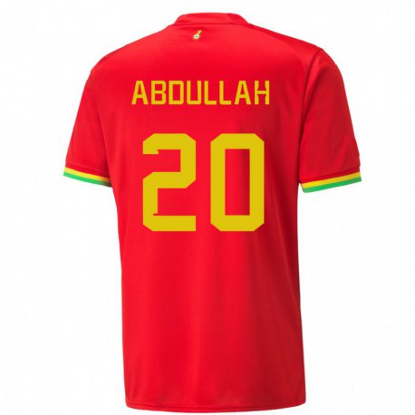 Kandiny Uomo Maglia Ghana Razak Abdullah #20 Rosso Kit Gara Away 22-24 Maglietta