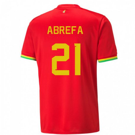 Kandiny Heren Ghanees Kelvin Abrefa #21 Rood Uitshirt Uittenue 22-24 T-shirt België