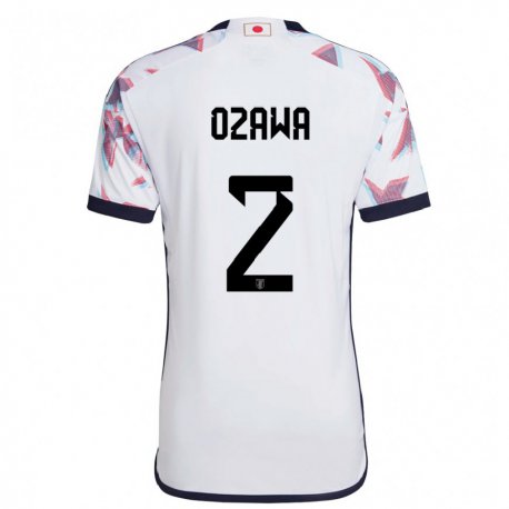 Kandiny Uomo Maglia Giappone Haruki Ozawa #2 Bianco Kit Gara Away 22-24 Maglietta