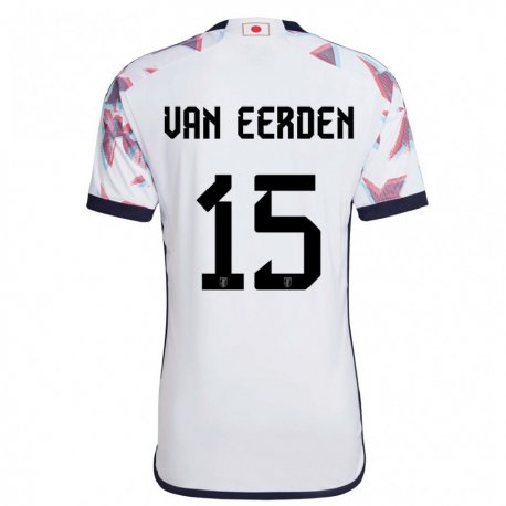 Kandiny Uomo Maglia Giappone Shawn Van Eerden #15 Bianco Kit Gara Away 22-24 Maglietta