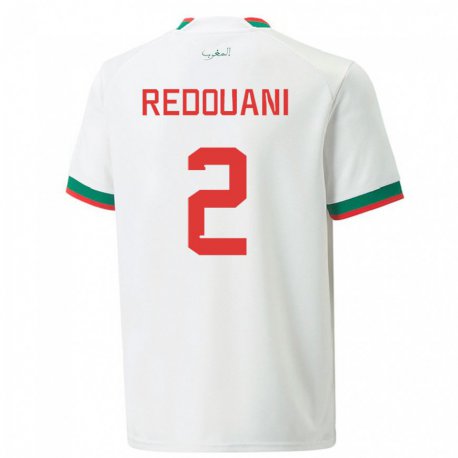 Kandiny Hombre Camiseta Marruecos Zineb Redouani #2 Blanco 2ª Equipación 22-24 La Camisa