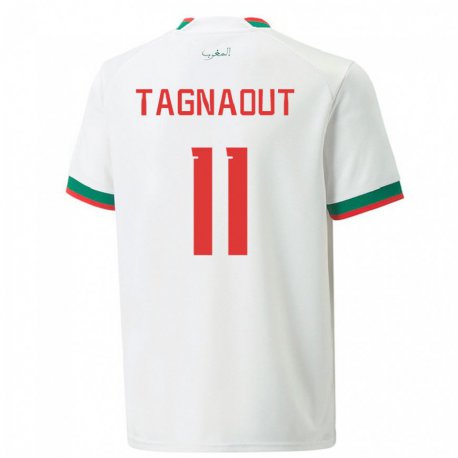 Kandiny Uomo Maglia Marocco Fatima Tagnaout #11 Bianco Kit Gara Away 22-24 Maglietta