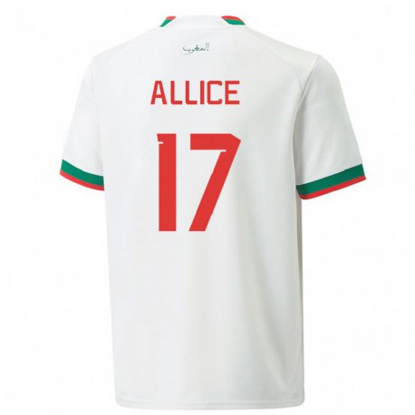 Kandiny Uomo Maglia Marocco Eva Allice #17 Bianco Kit Gara Away 22-24 Maglietta