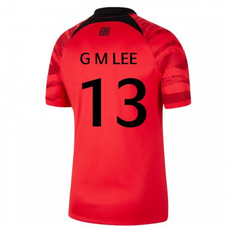 Kandiny Damen Südkoreanische Lee Geum Min #13 Rot Schwarz Heimtrikot Trikot 22-24 T-shirt Österreich