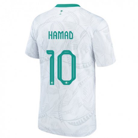 Kandiny Dames Saoedi-arabisch Sarah Hamad #10 Wit Thuisshirt Thuistenue 22-24 T-shirt