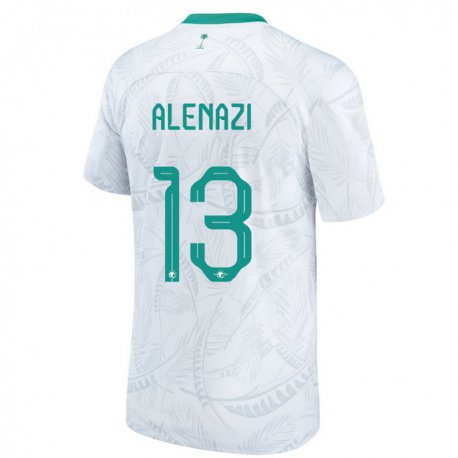 Kandiny Mujer Camiseta Arabia Saudita Abdullah Alenazi #13 Blanco 1ª Equipación 22-24 La Camisa México