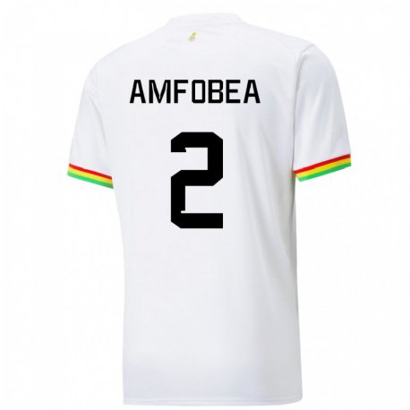 Kandiny Mujer Camiseta Ghana Gladys Amfobea #2 Blanco 1ª Equipación 22-24 La Camisa