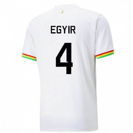 Kandiny Mujer Camiseta Ghana Janet Egyir #4 Blanco 1ª Equipación 22-24 La Camisa