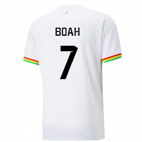 Kandiny Mujer Camiseta Ghana Collins Boah #7 Blanco 1ª Equipación 22-24 La Camisa