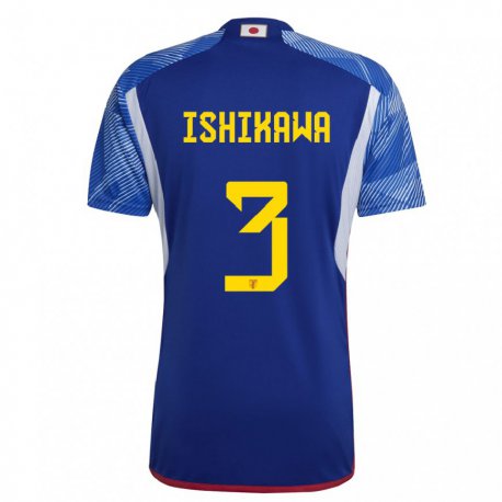 Kandiny Dames Japans Seita Ishikawa #3 Koningsblauw Thuisshirt Thuistenue 22-24 T-shirt België