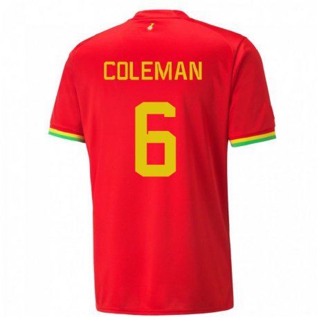 Kandiny Donna Maglia Ghana Ellen Coleman #6 Rosso Kit Gara Away 22-24 Maglietta