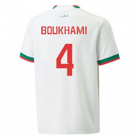 Kandiny Donna Maglia Marocco Siham Boukhami #4 Bianco Kit Gara Away 22-24 Maglietta