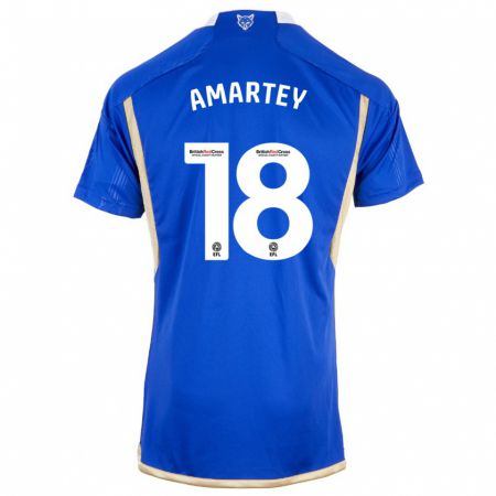 Kandiny Bambino Maglia Daniel Amartey #18 Blu Kit Gara Home 2023/24 Maglietta