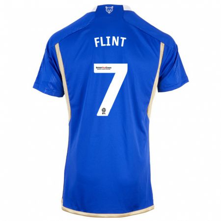 Kandiny Kinderen Natasha Flint #7 Blauw Thuisshirt Thuistenue 2023/24 T-Shirt België