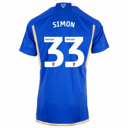 Kandiny Kinderen Erin Simon #33 Blauw Thuisshirt Thuistenue 2023/24 T-Shirt België