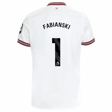 Kandiny Bambino Maglia Lukasz Fabianski #1 Bianco Kit Gara Away 2023/24 Maglietta