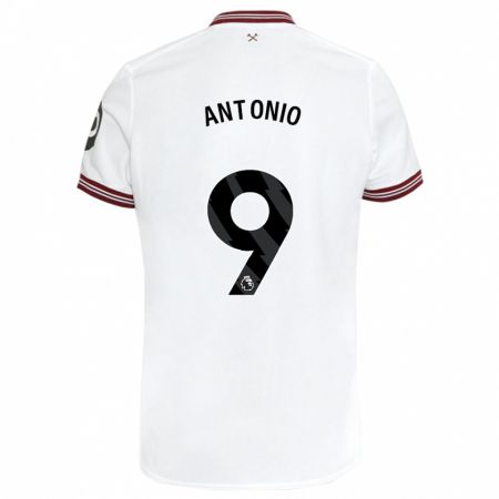 Kandiny Bambino Maglia Michail Antonio #9 Bianco Kit Gara Away 2023/24 Maglietta