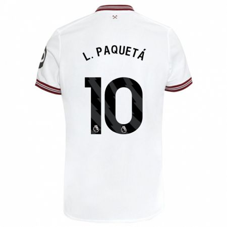 Kandiny Bambino Maglia Lucas Paquetá #10 Bianco Kit Gara Away 2023/24 Maglietta