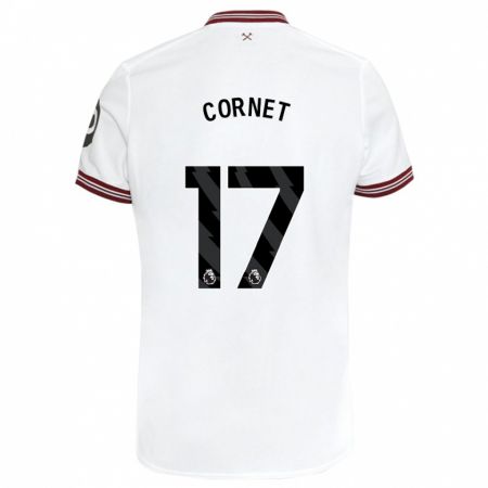 Kandiny Bambino Maglia Maxwel Cornet #17 Bianco Kit Gara Away 2023/24 Maglietta