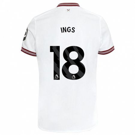 Kandiny Niño Camiseta Danny Ings #18 Blanco 2ª Equipación 2023/24 La Camisa