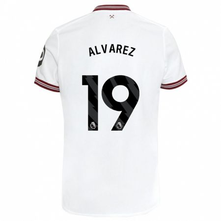 Kandiny Bambino Maglia Edson Álvarez #19 Bianco Kit Gara Away 2023/24 Maglietta