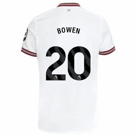 Kandiny Bambino Maglia Jarrod Bowen #20 Bianco Kit Gara Away 2023/24 Maglietta