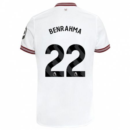 Kandiny Bambino Maglia Saïd Benrahma #22 Bianco Kit Gara Away 2023/24 Maglietta