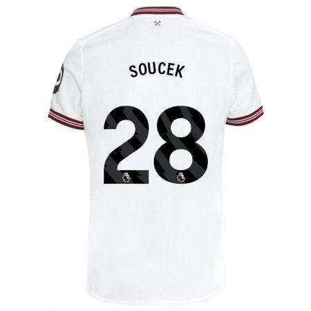 Kandiny Bambino Maglia Tomas Soucek #28 Bianco Kit Gara Away 2023/24 Maglietta