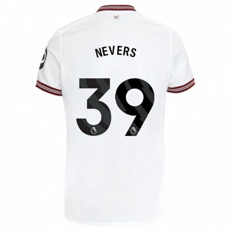 Kandiny Bambino Maglia Thierry Nevers #39 Bianco Kit Gara Away 2023/24 Maglietta