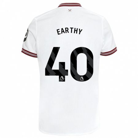 Kandiny Bambino Maglia George Earthy #40 Bianco Kit Gara Away 2023/24 Maglietta