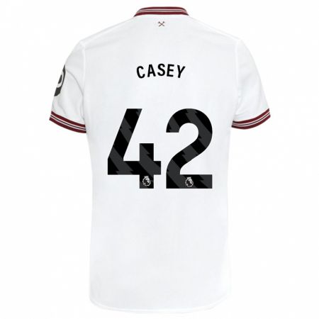 Kandiny Bambino Maglia Kaelan Casey #42 Bianco Kit Gara Away 2023/24 Maglietta