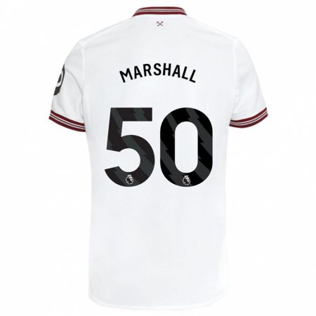 Kandiny Bambino Maglia Callum Marshall #50 Bianco Kit Gara Away 2023/24 Maglietta