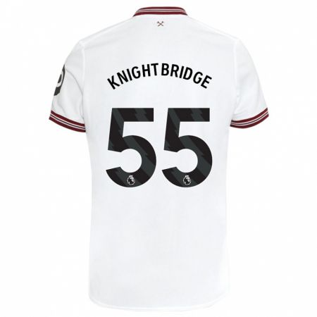 Kandiny Bambino Maglia Jacob Knightbridge #55 Bianco Kit Gara Away 2023/24 Maglietta