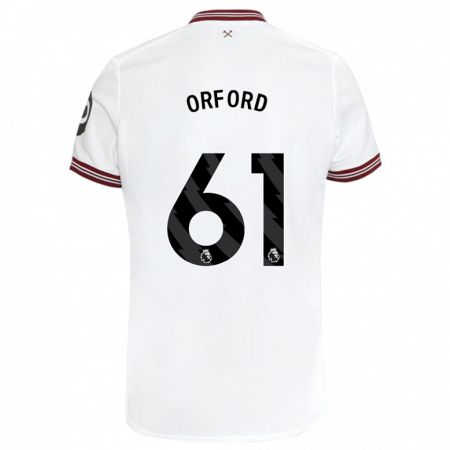 Kandiny Bambino Maglia Lewis Orford #61 Bianco Kit Gara Away 2023/24 Maglietta