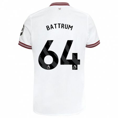 Kandiny Bambino Maglia Ryan Battrum #64 Bianco Kit Gara Away 2023/24 Maglietta